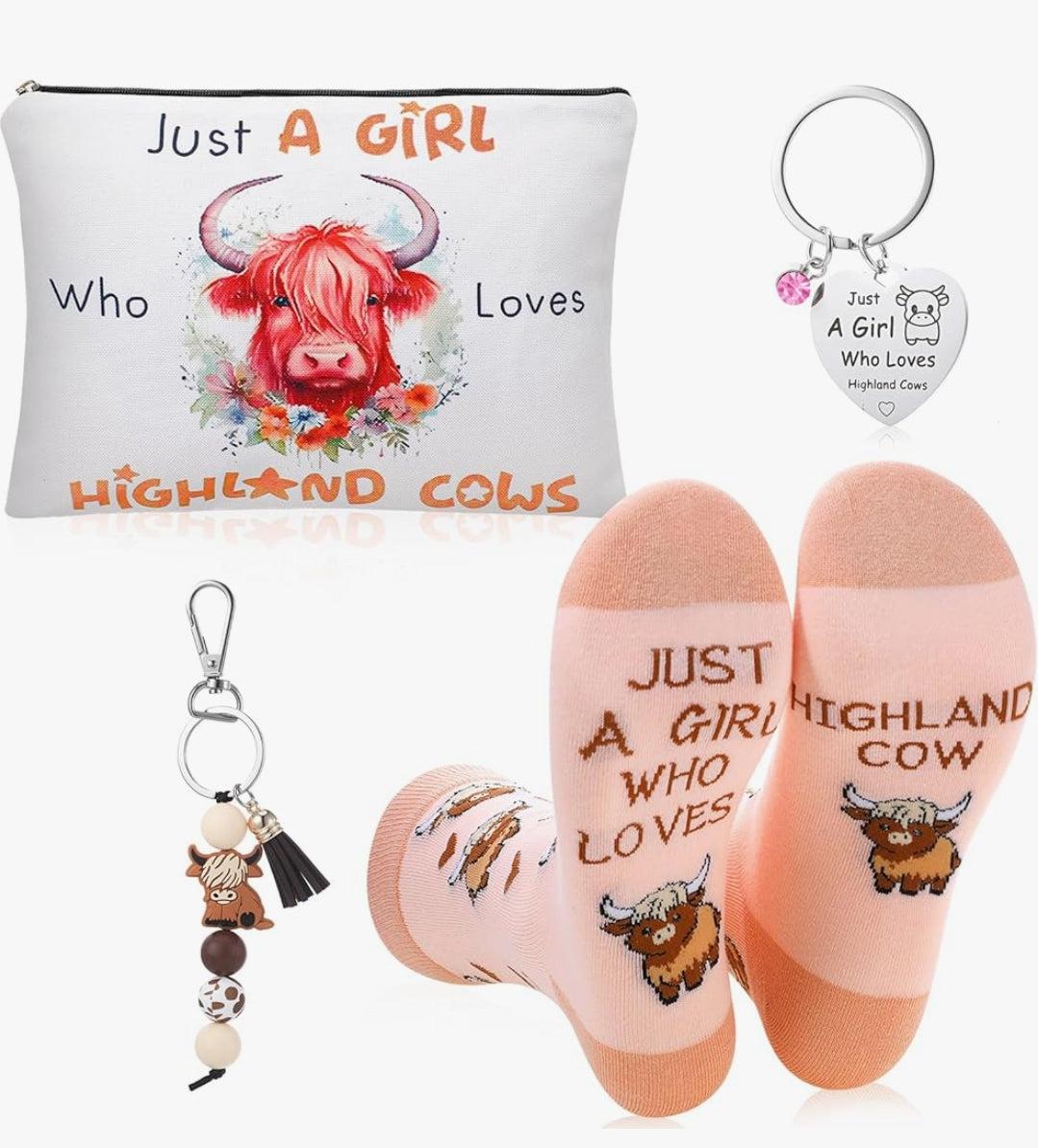 Highland cow gift set