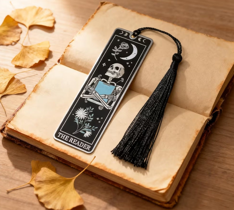 Skeleton Tarot Metal Bookmark