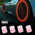 4Pcs Red Tire Valve Caps