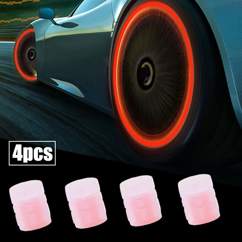 4Pcs Red Tire Valve Caps