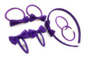 Purple Hair Bow Snap Clips Set