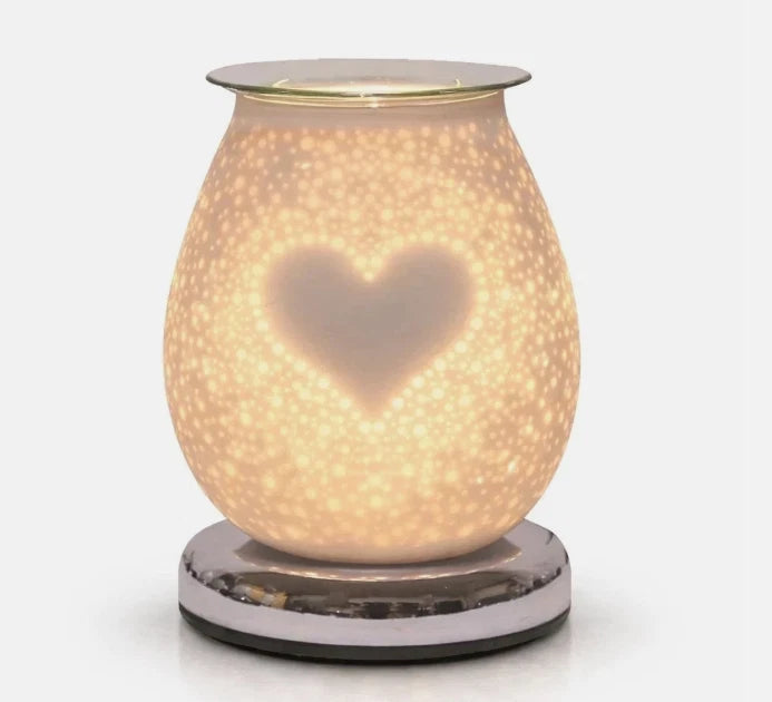 White Heart LED Electric Wax Melt Burner