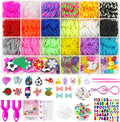 2500+ piece DIY Loom Bands Kit 18 colours with beads and charms. Bracelet making