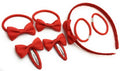 Red Hair Bow Snap Clips Set