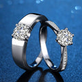 925 Sterling Silver Crystal Stone Adjustable Ring Sets