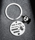 Just a gothic girl who likes horror movies keyring