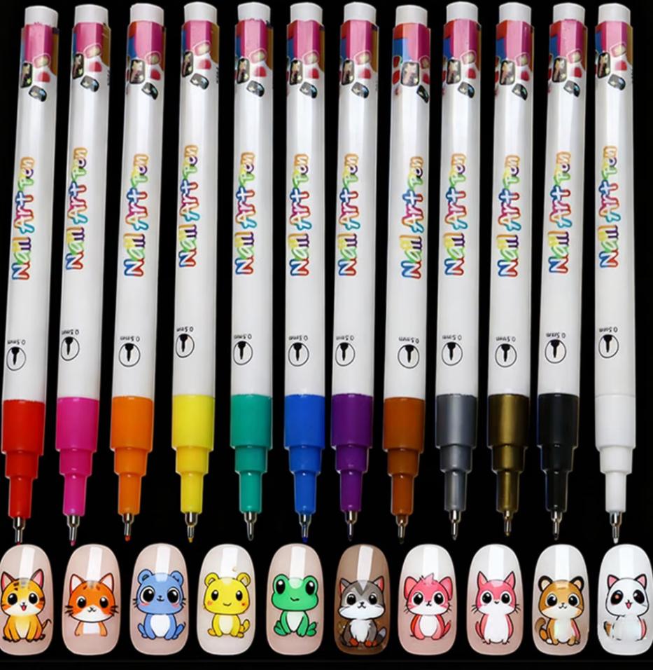 12 Color Nail Art Pens Set 0.5MM