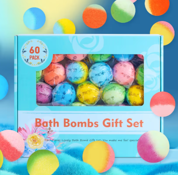 60 Pcs Bath Bombs Set