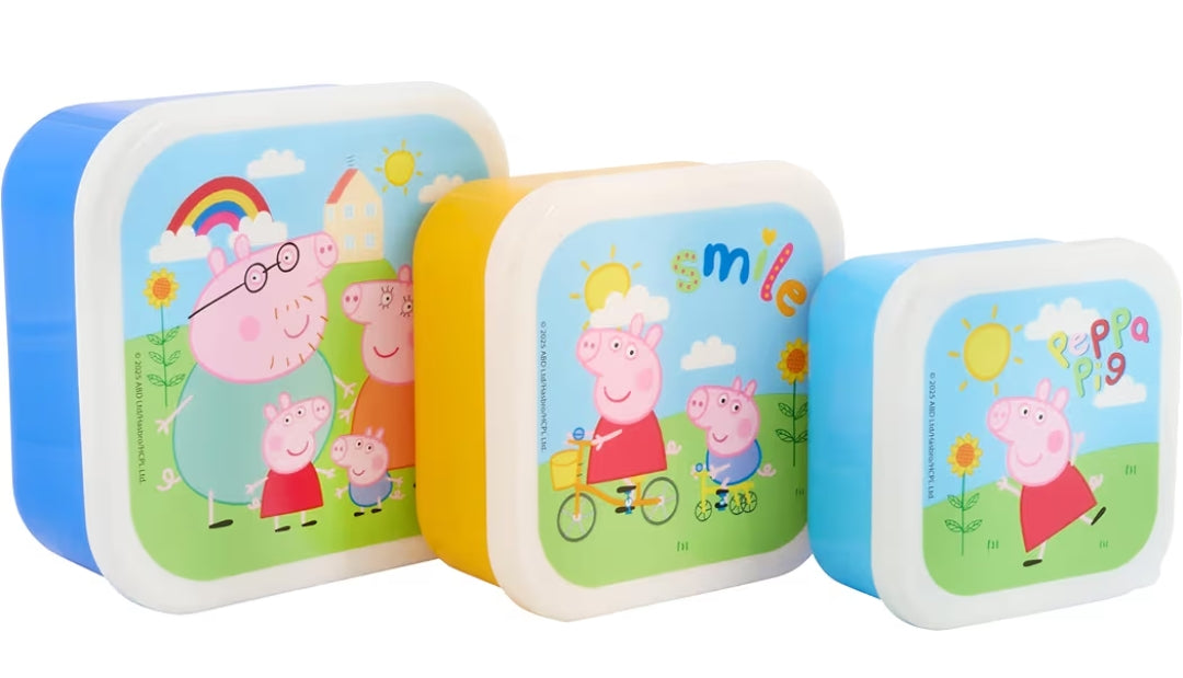 Set of 3 Peppa lunch boxes