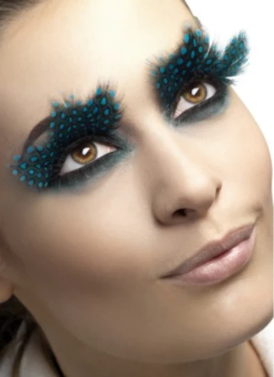 Black Blue Spot Feather False Eye Lashes