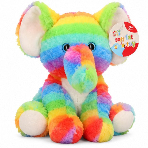 Soft Rainbow Elephant Plush Toy