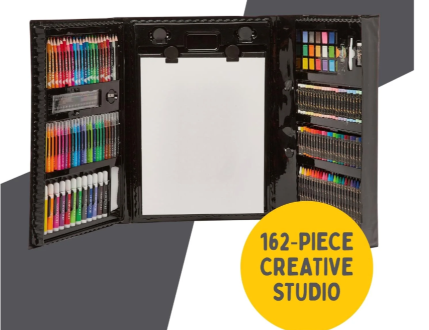 169 piece Childrens Easel Set with Whiteboard, Chalkboard & Accessories
