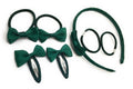Green Hair Bow Snap Clips Set