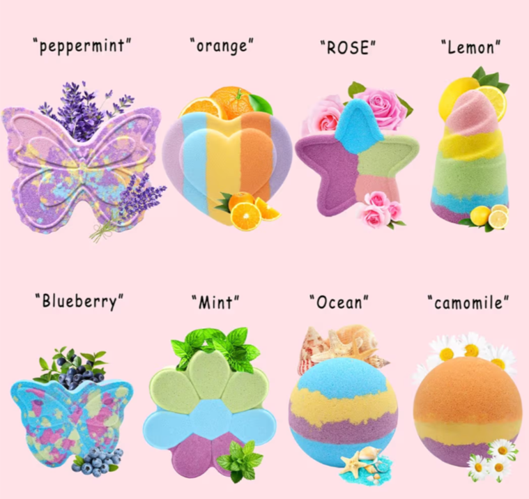 Large bath bombs set of 8