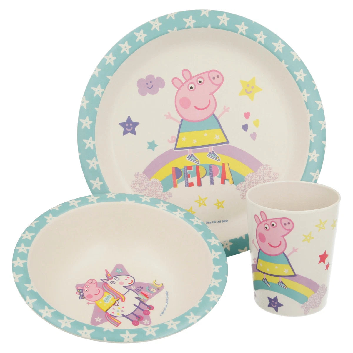 Peppa 3Pcs Wooden Kids Dining Set