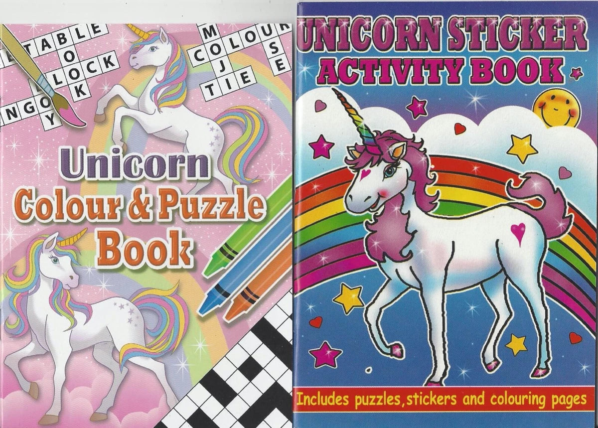 Set 2 x Children's Unicorn Colouring Puzzle Book