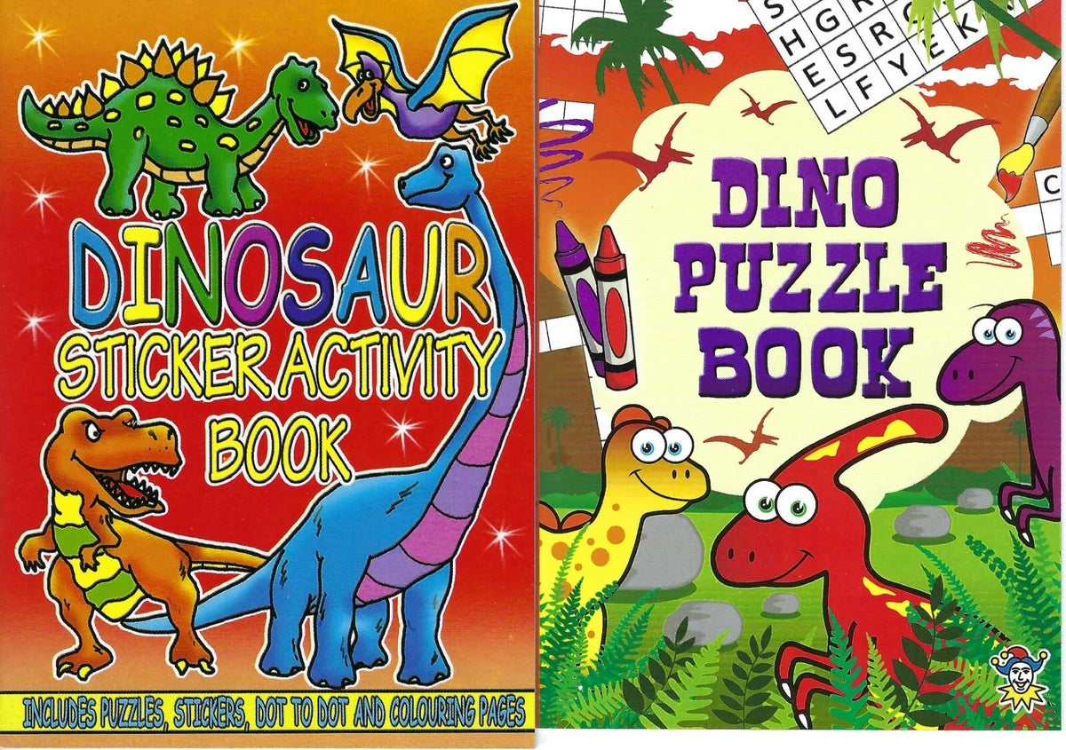Set 2 x Children's Dinosaur Colouring Puzzle Book