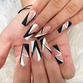 24x French Manicure Style Square Full Cover Glue Press On False Nails
