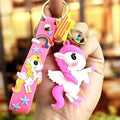 Rose pink 3D Cute Unicorn Keyring