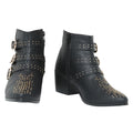 Ladies Buckles Straps Studded Mid heel Ankle Boots