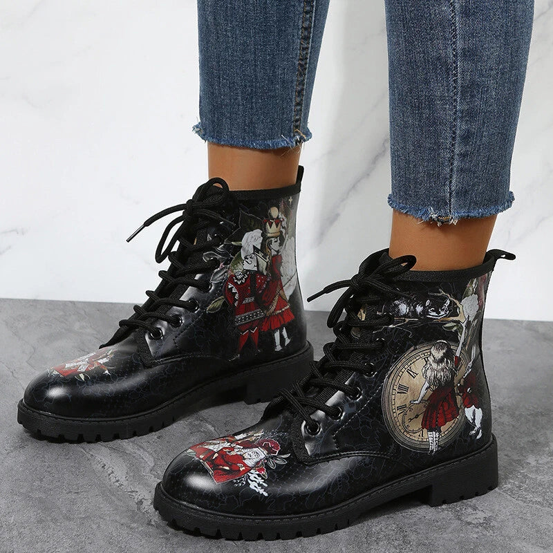 Girl Rabbit Clock Ankle Boots