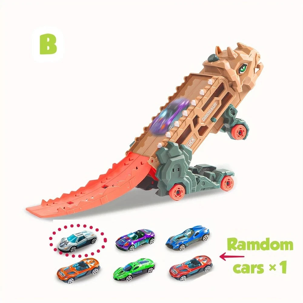 Truck Car Dinosaur Transport Carrier with Pull Back Dino Car
