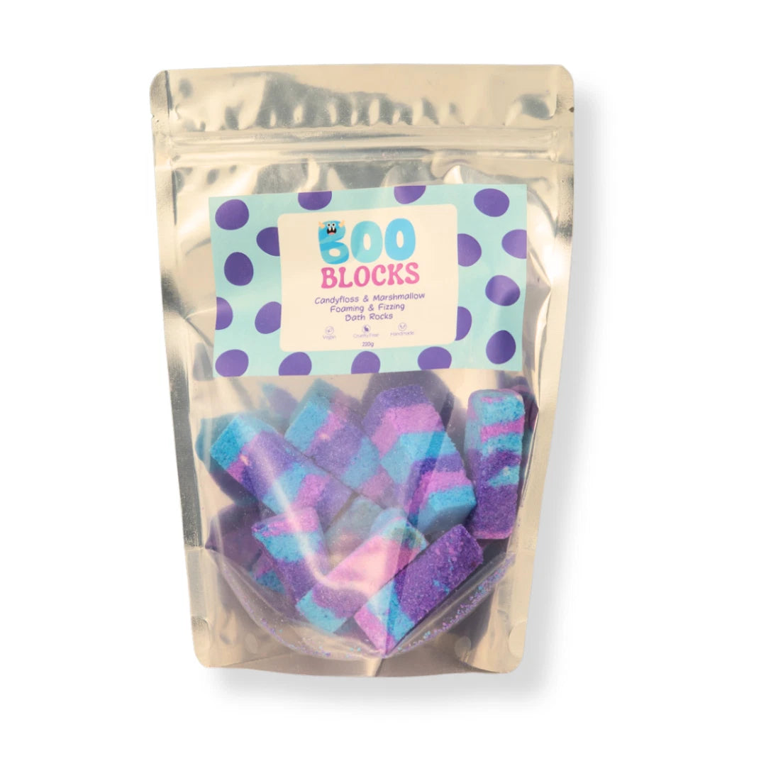 Boo Blocks Bath Bomb Fizzer Candy Floss Marshmallow Vanilla Fragrance
