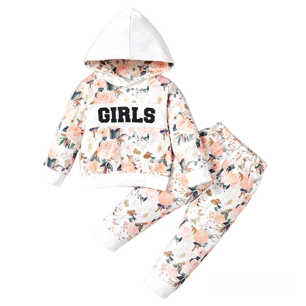 Floral Hoodie Sweatshirt Tracksuit