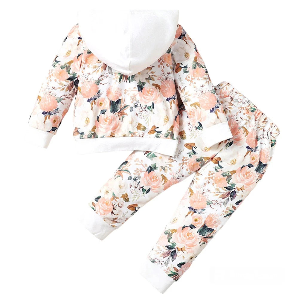 Floral Hoodie Sweatshirt Tracksuit