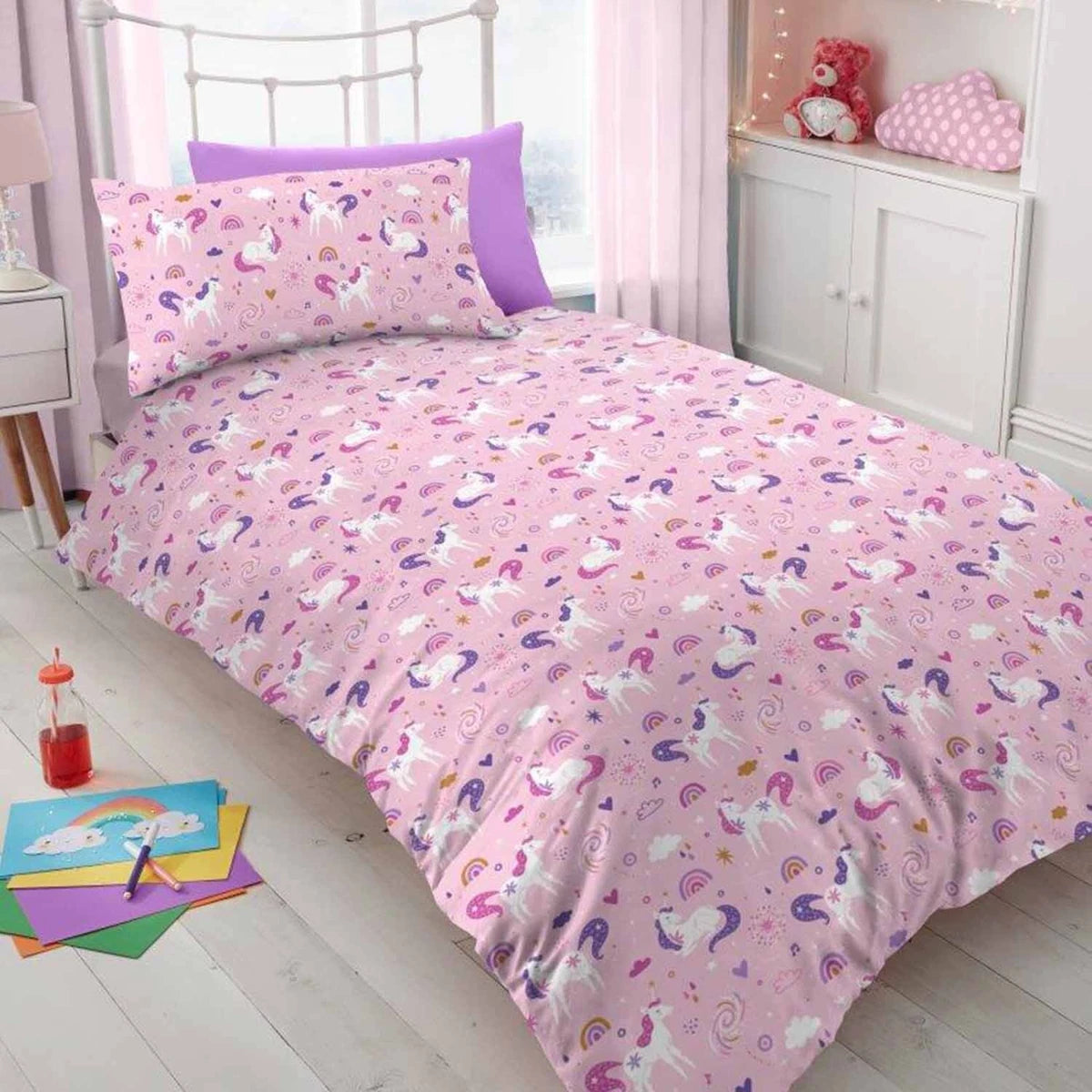 Unicorn Girls Single Duvet set