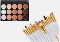 20pc White Face Eye Makeup Brush Set and Contour Pallet